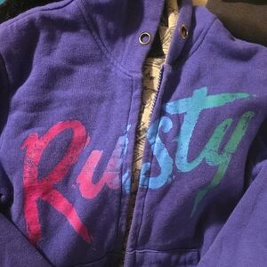 Rusty Kids Hoodie - Purple with Colorful Logo